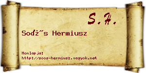 Soós Hermiusz névjegykártya